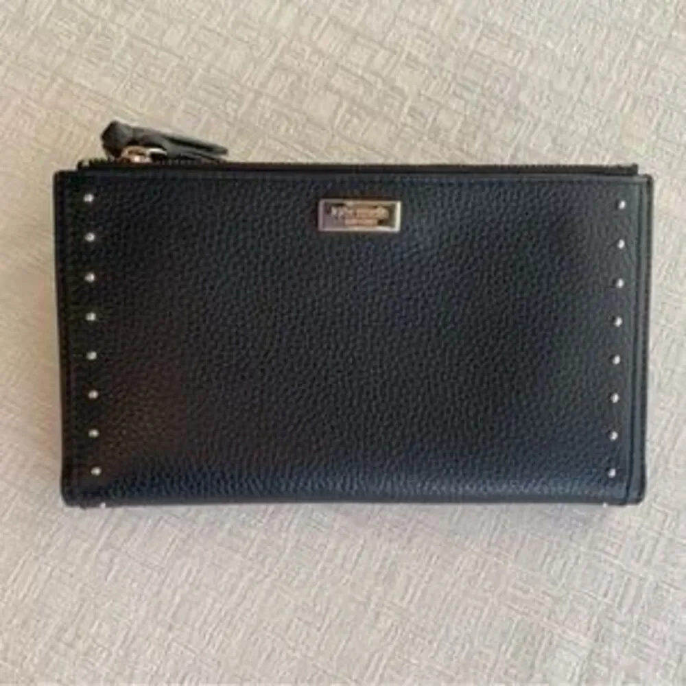 Kate Spade Malea West Street Black Leather Studded Wallet